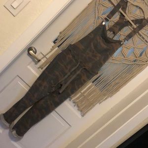 Camo stretchy, comfy overalls
